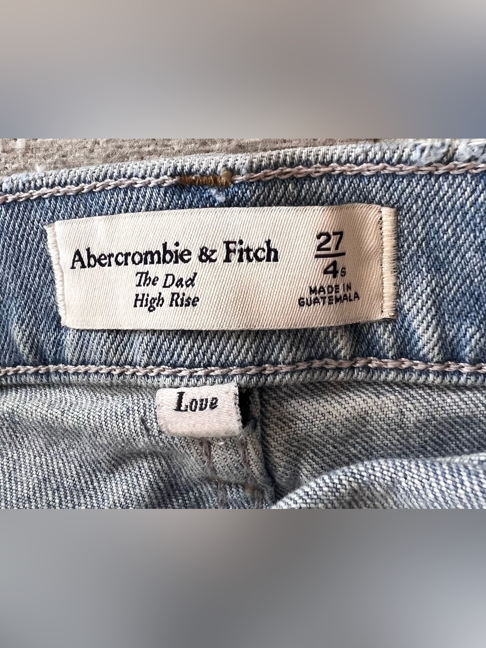 Abercrombie & Fitch The Dad High Rise Curve Love Denim Shorts Size 27 / 4s - Picture 9 of 12
